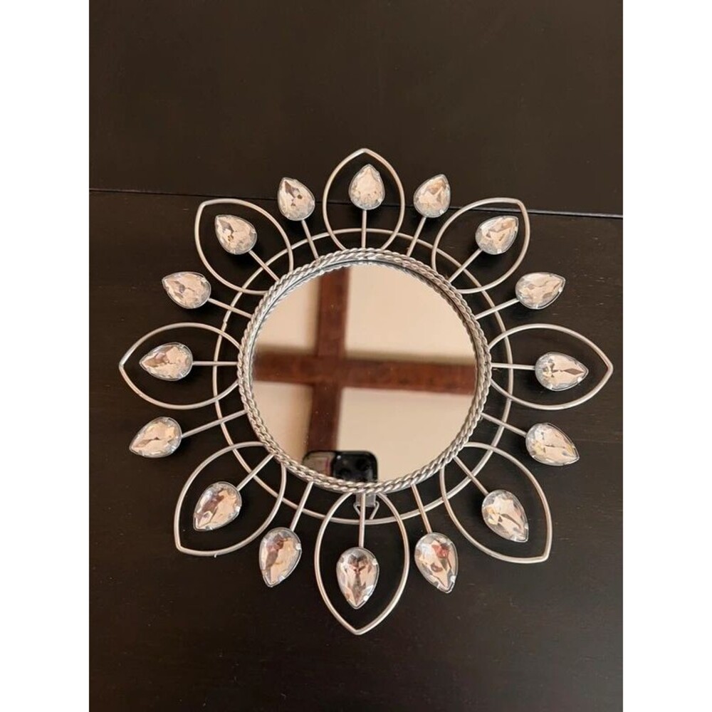 Wall Art Decor silvertone mirrored texture